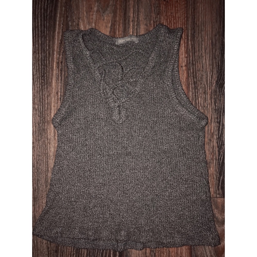 Thick Grey Criss Cross Top